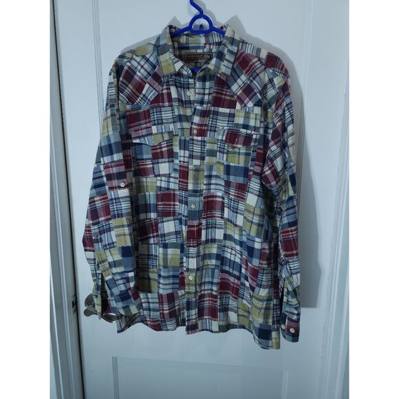 Siegfried's Tops - Siegfrieds Vintage Women's XL Plaid Button-Up Shirt Multicolor Cotton